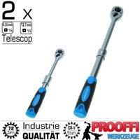 "2 X TOP Teleskop Ratsche 1/4\" + 1/2\" Industrie Hebel Umschalt Knarre 72-Zahn"