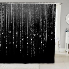 Abstract Ombre Shower Curtain Grey Black Teens Bathroom Waterproof Accessorie...