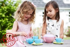 Green Toys Tea Set Pink 17pc Pretend Play Recycled Plastic USA