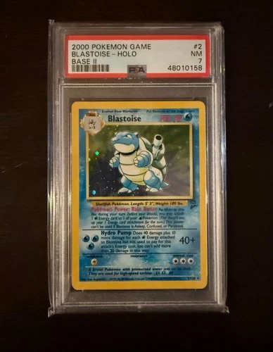 Pokémon 2000 Base Set 2 Blastoise Holo 2/130 PSA 7 NM