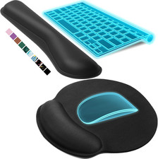 Keyboard Wrist Rest Mouse Pad with Wrist Rest, Black