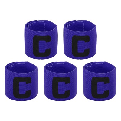 Captain Armband, 5 Pack Adjustable Elastic Soccer Captain's Arm Band, Blue