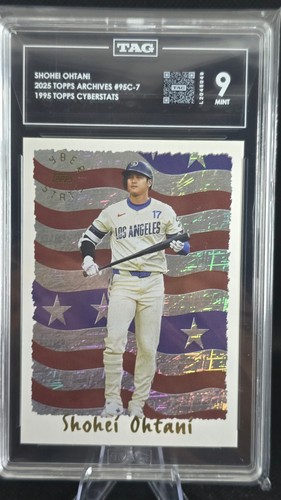 2025 Topps Archives #95C-7 Shohei Ohtani 1995 Topps Cyberstats TAG 9