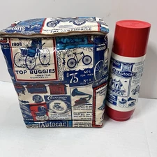 Thermo Serv Auto Parts Adver Quart Thermos West Bend 1970's 2 Pc Set Bag Tote