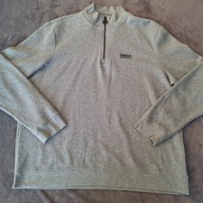 Barbour International 1/4 Reißverschluss Pullover XXXL 3XL Brustumfang 48" Herren Grau Langarm