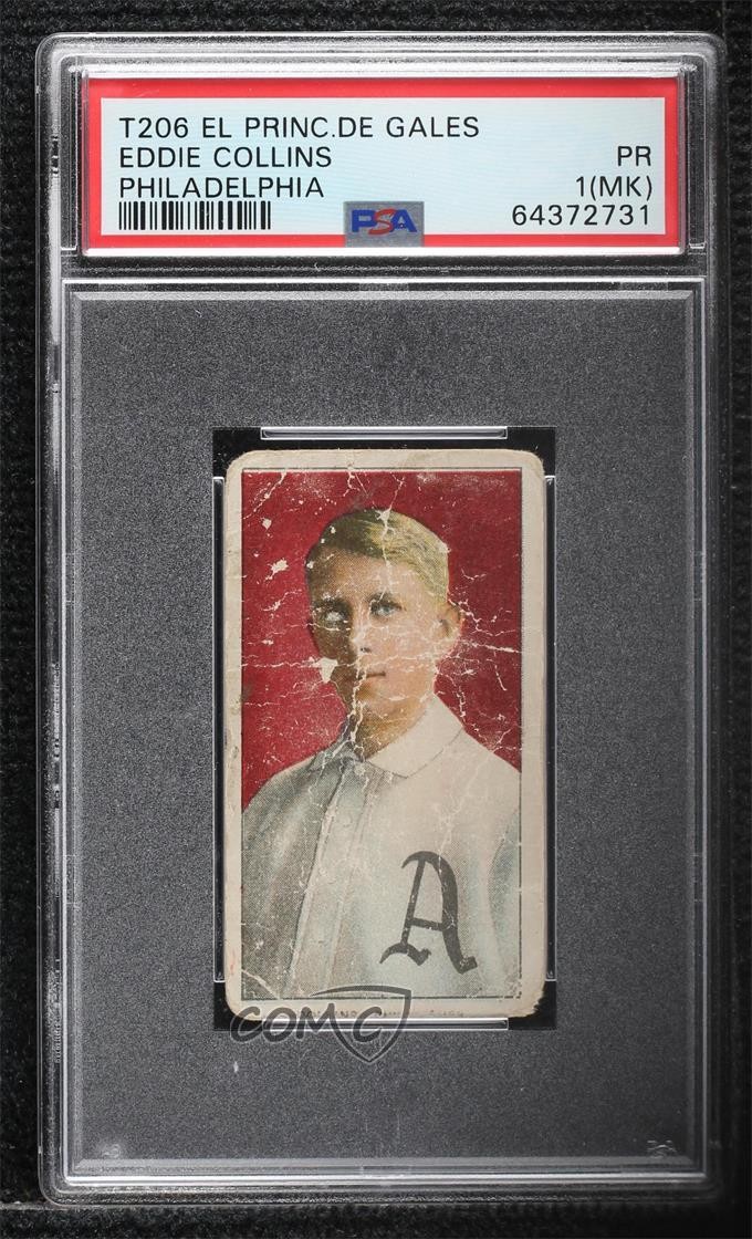 1909-11 T206 El Principe De Gales Back Eddie Collins PSA 1 HOF 2jq