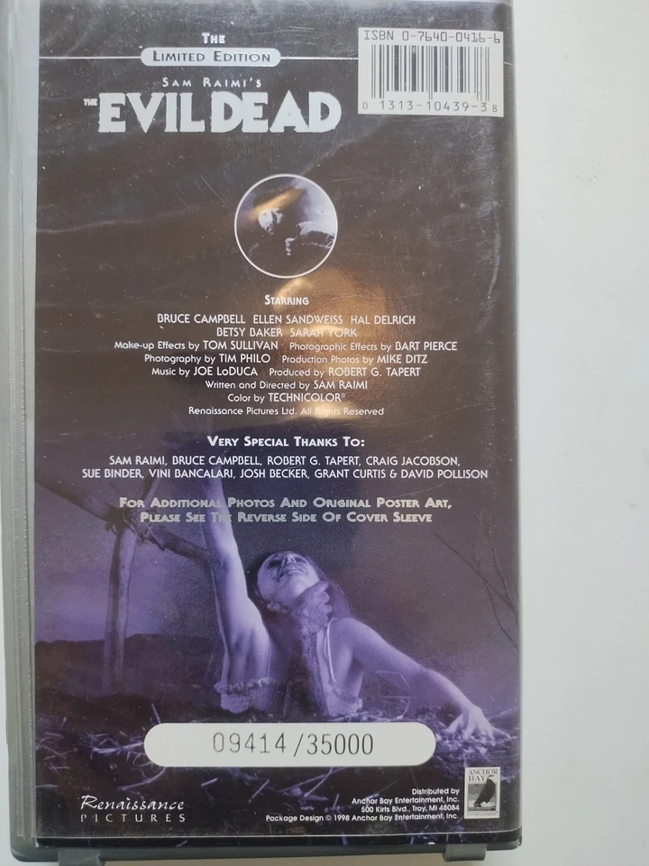 THE EVIL DEAD Limited Edition 35000 VHS INSERTS Sam Rami Bruce Campbell Horror - Image 3 of 4