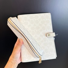 Bundle Coach Notebook Signature Canvas CZ198 pencil case White/Chalk