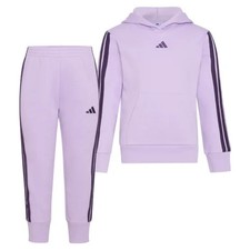 adidas Kids 2-piece Set 1 Pull-over Hoodie  1 Matching Pant PURPLE