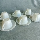 Macbeth Evans American Sweetheart Monax Cup & Saucer Depression Glass Set of 6