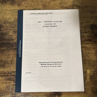 1988 The Boeing Company Computer Services Concepts & Facilities Student Handbook