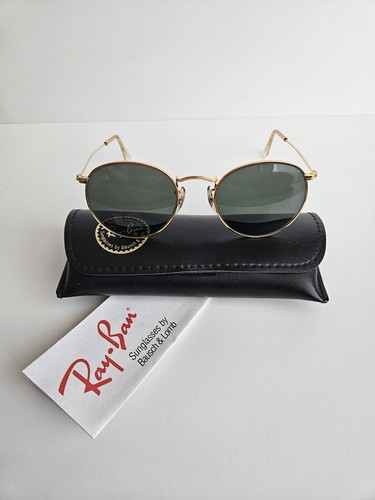 Ray-Ban B&L W0603 Round Arista Classic Metals Sunglasses 90's - Picture 2 of 9