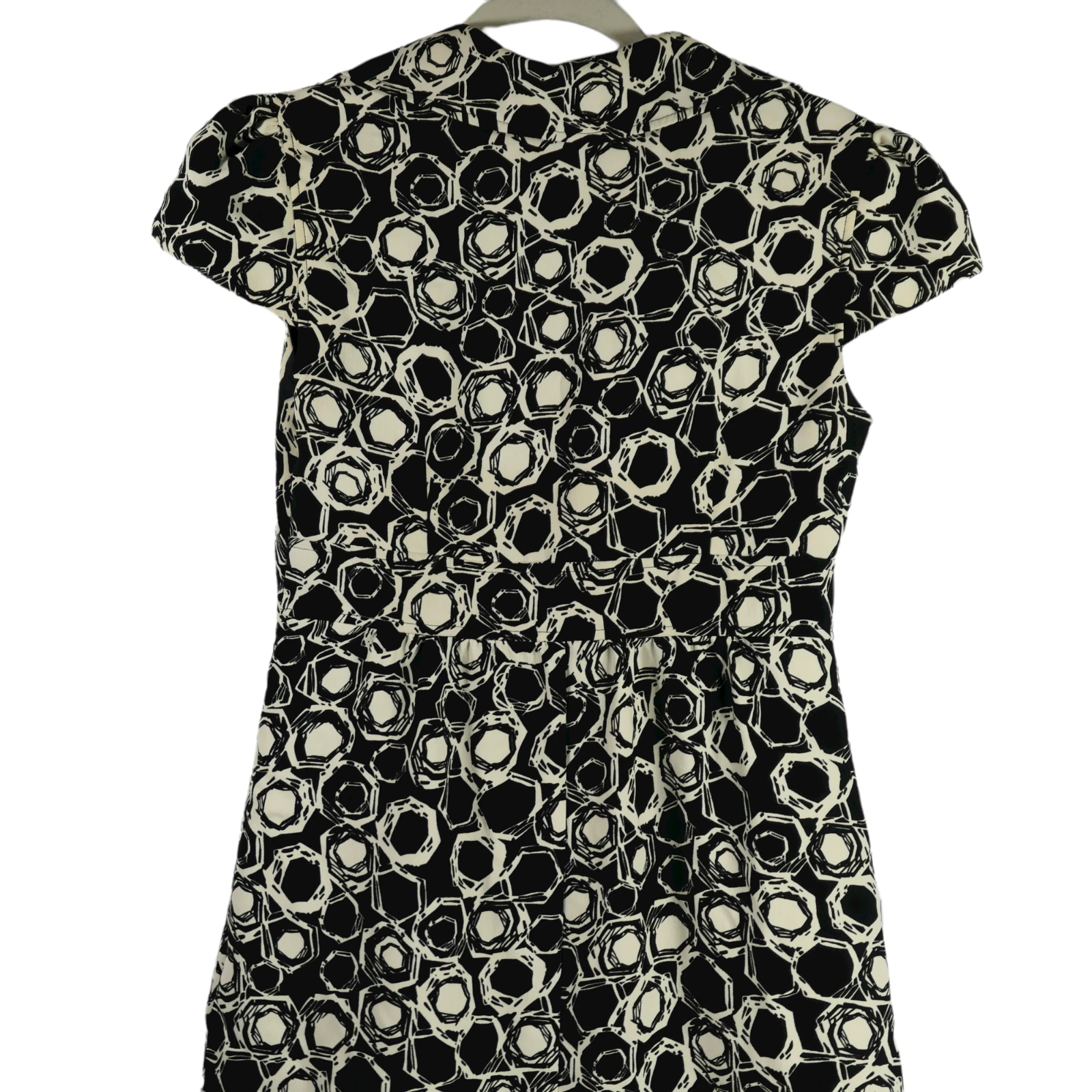 OFF WHITE Abito Suzi Chin per Maggy Boutique manica a sbuffo nero e bianco sporco taglia 8 foderato