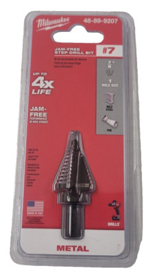 48-89-9207 Milwaukee 7/8 Step Drill Bit Jam-Free #7