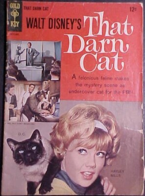 MOVIE COMICS- THAT DARN CAT! HAYLEY MILLS PHOTO COVER! VG 1965 GOLD KEY