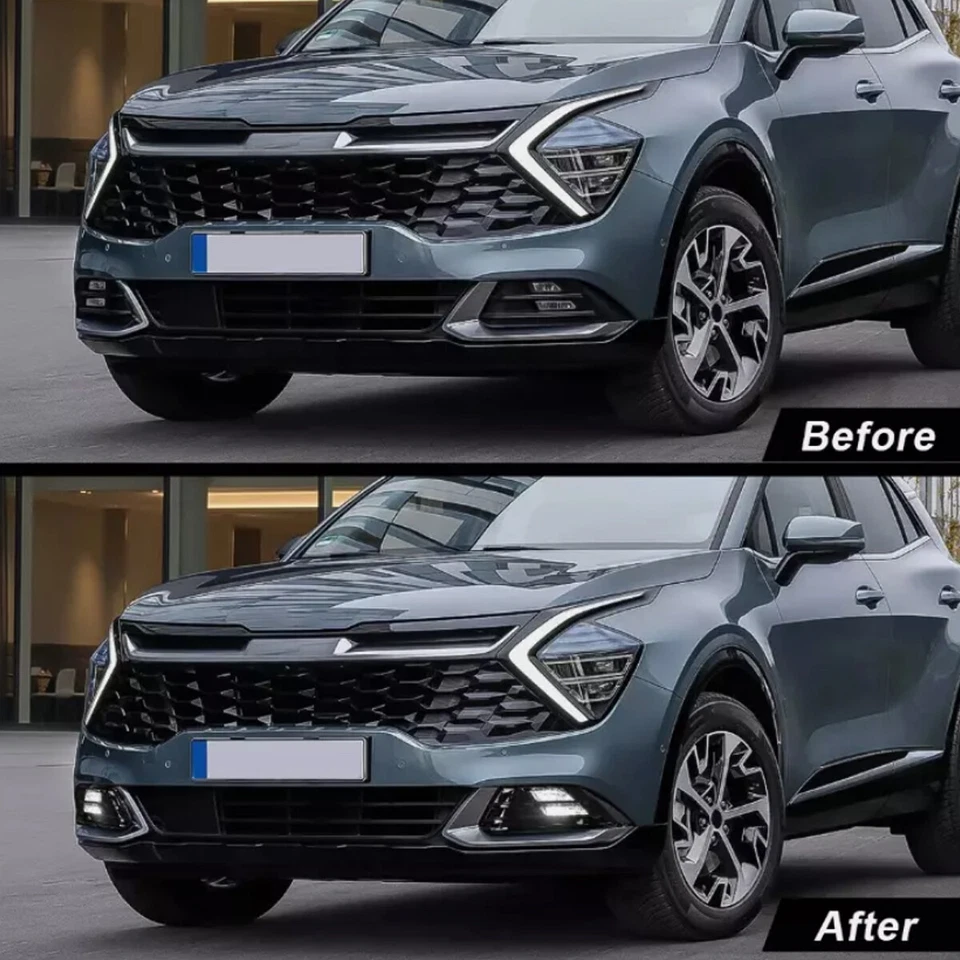 Luces antiniebla LED para parachoques delantero DRL luces de conducción para Kia Sportage LX EX SX 2023-24 Foto 3 de 4