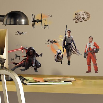 RoomMates RM - Star Wars VII Wandtattoo, PVC, bunt, 29 x 13 x 2.5 cm