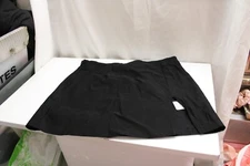 Musera Sports  Mini Skirts - Lightweight  Flat Black Polyester Zip Front Slit M