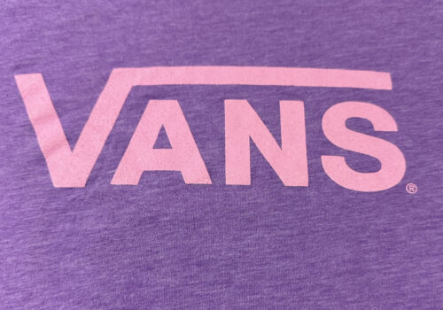 Vans Shirt Womens/Girls Med Purple With Pink Logo Crewneck Tee - Picture 1 of 6