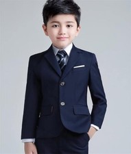 YuanLu Navy Blue Youth Suit Slim Fit Size 6 2 Button Notch Lapel 2 Piece