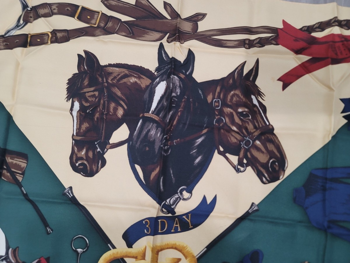 【極美品】RALPH LAUREN スカーフ 89×89 シルク horse RALPH LAUREN】ラルフローレン シルク スカーフ 絹 100 馬 犬