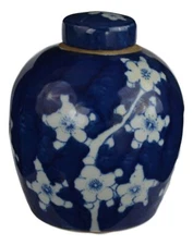 Festcool Antique Style Blue and White Porcelain Blue Cherry Blossom Plum Flow...