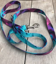 Purple and Teal Dog Leash - 4 foot dog leash, 6 foot dog leash, 8 foot dog leash