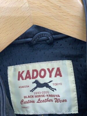 KADOYA Leather jacket Black Horse Riders Jacket Leather Black Size