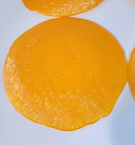 Vintage Glass Salad Sandwhich Dessert Plates 8" Orange Set of 4 Floral Shape - Picture 16 of 16