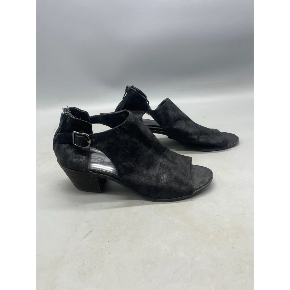 Carlos by Carlos Santana Women's Della shoes Peep Toe Booties Black zip 8.5 READ - Image 2 of 4