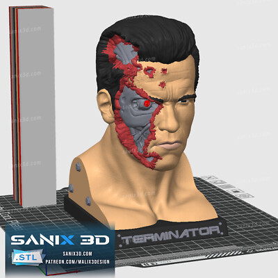 Terminator Bust resin scale model kit unpainted 3d print