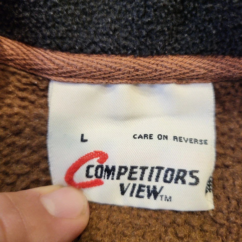 Dale Earndhart Jr #88 NASCAR Hombres L Competidores Vista Marrón Cuarto Cremallera Pull Over Foto 2 de 4