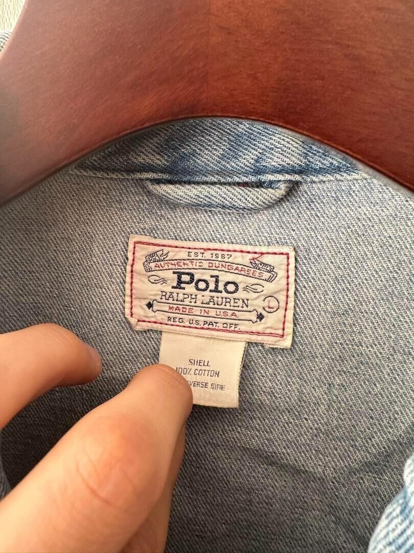 Ralph Lauren Polo Bear Denim Jacket 90s G Jean L size Ralph Lauren Polo Bear Denim Jacket 90s G Jean L size