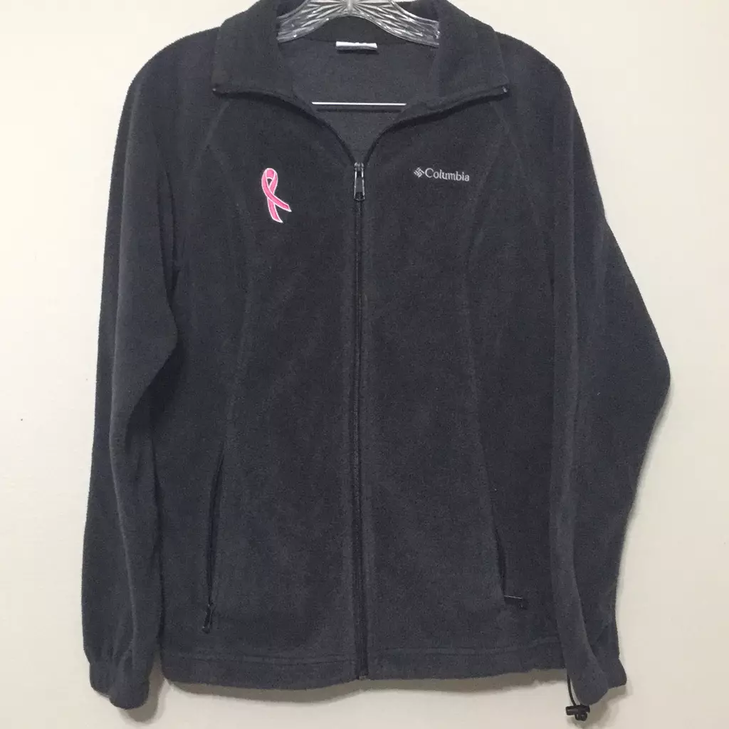 Fleece Pink Ribbons Breast Cancer Awareness Ribbons on Black and