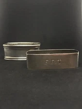 LOT OF 2 STERLING SILVER VINTAGE ALVIN & WEBSTER NAPKIN RINGS 