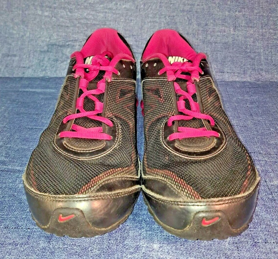 Tenis para correr NIKE Reax Run 7 para mujer talla 9,5 negros/rosa 525755-002 EE. UU. Foto 3 de 4