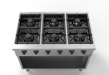 GASTRONOMIE Gasherd 6 Brenner je 6,5 kW PROFI HERD für GASTRO STANDGERÄT OCK-6
