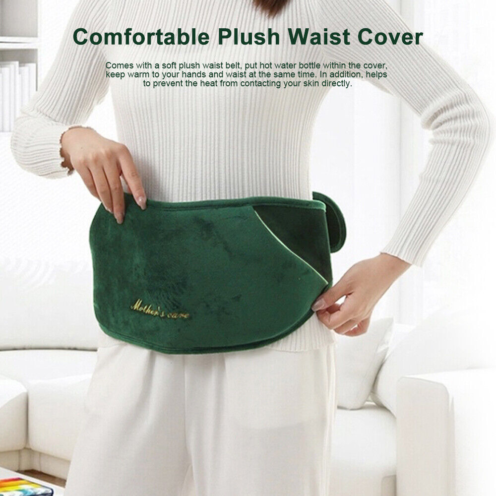 1000Ml Hot Water Bottle Bag + Belts Rubber or Warm Plush Pouch Waist