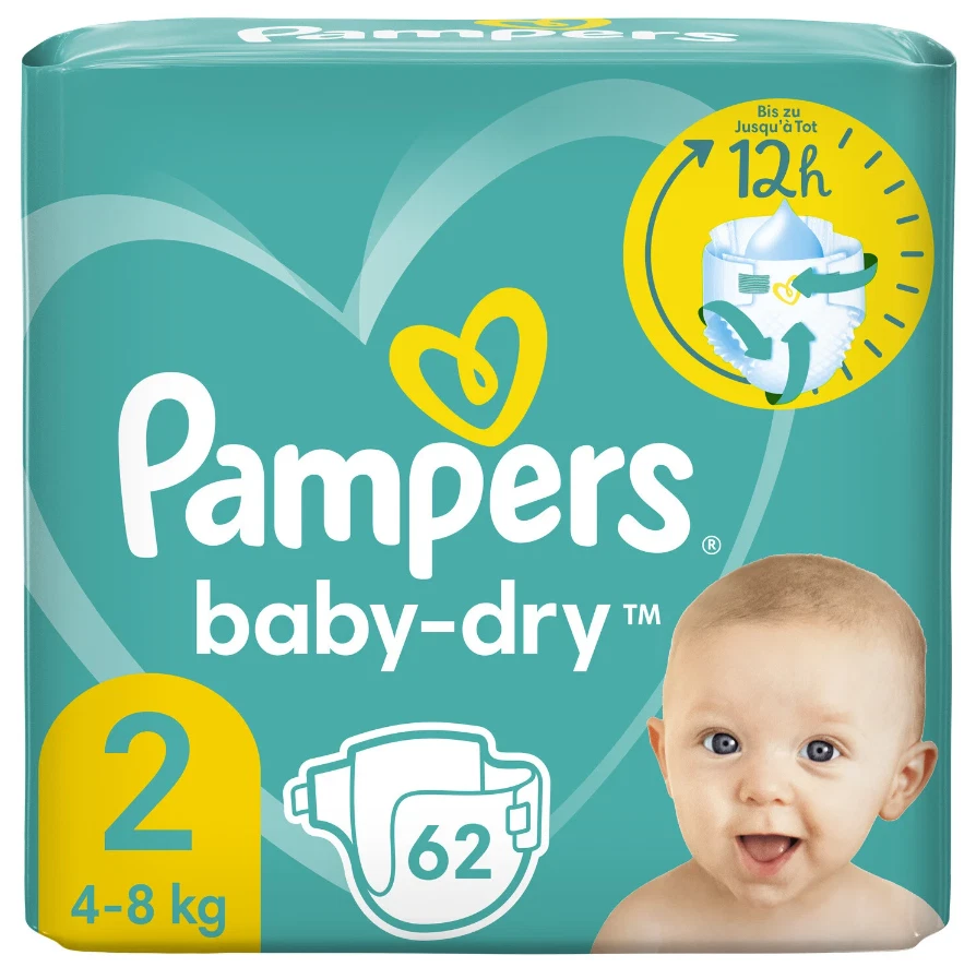 Pampers baby-dry taille 8 - 100 couches - pack 1 mois