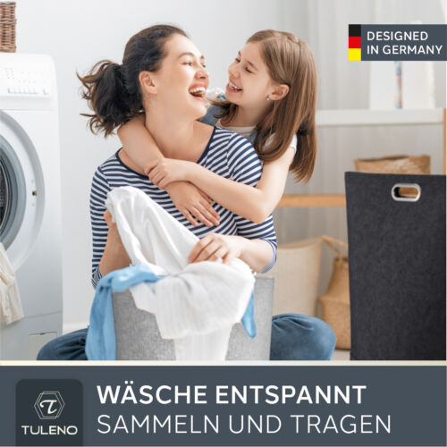 TULENO - XL Wäschesammler aus Filz Stoff - Wäschesack & Wäschekorb mit Griff - Bild 13 von 20