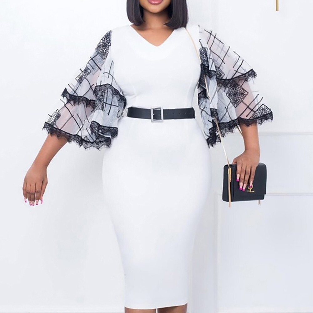 Women's Elegant Pencil Dress for Women Casual Midi Dresses Sexy Bodycon Dress | eBay Women's Elegant Pencil Dress for Women Casual Midi Dresses Sexy Bodycon Dress | eBay