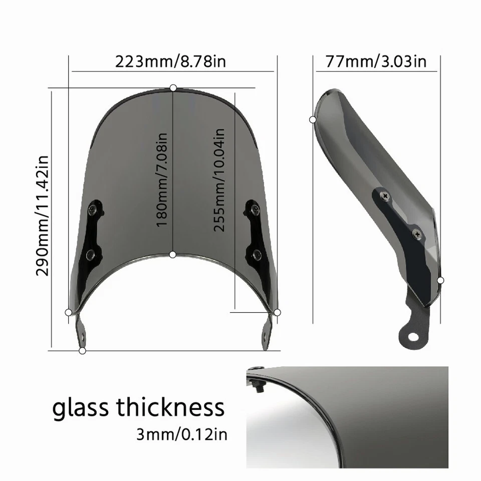 Parabrisas para KAWASAKI W800 W400 ZR550/ZR750/ZR400 Zephyr ZR-7 ZR7 Foto 2 de 4