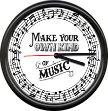 Music Room School Teacher Piano Notes Make Your Own Musician Sign Wall Clock