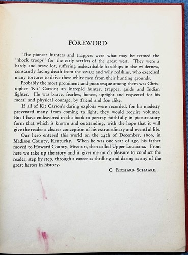 THE LIFE OF KIT CARSON BY C. RICHARD SCHAARE 1936 HC, CHILDREN'S BOOK ILLUSTRAT - Picture 4 of 5