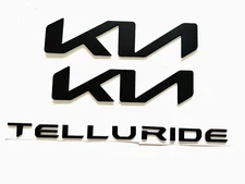 3PCS Matte Black Front & Rear KIA Telluride Replacement Fit 2022+ KIA Telluride