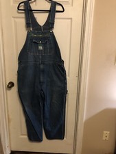 Liberty 42/30 Denim Jean, Farmer/Carpenter Overalls With Green Accents