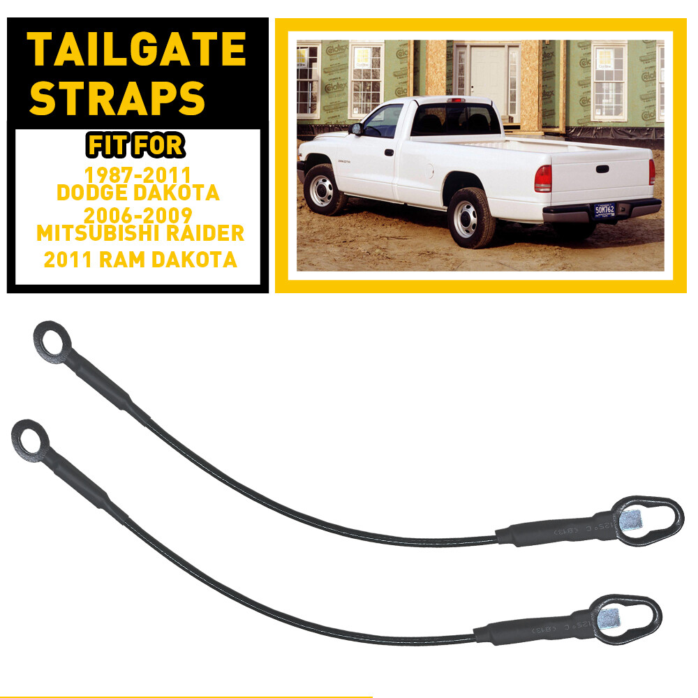 LH & RH Tailgate Cable Lift Support Strap for 1987-11 Dodge Dakota 06- 09 Raider