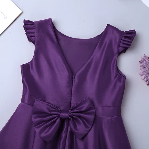 Flower Girl Princess Dress V-back Pageant Wedding Birthday Party Prom Kids Dress - Picture 90 of 97