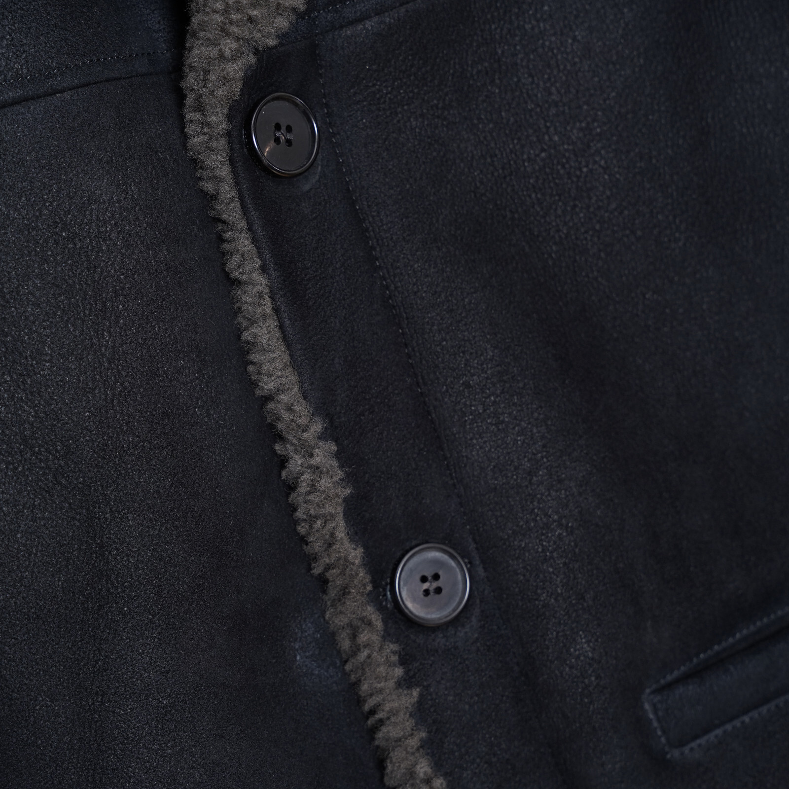 ALL SAINTS Shearling Leather Jacket EXTRA SMALL Mens Black XS Sheepskin GARRICK