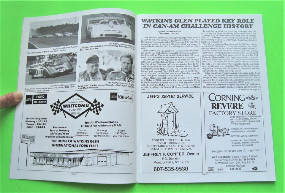 Four 1990 WATKINS GLEN CAN-AM REUNION RACE PROGRAMS w/ CAN-AM HISTORY FROM 1966 - Image 4 of 4